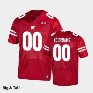 Men's Wisconsin Badgers NCAA #00 Custom Red NCAA Under Armour Big & Tall Premier Stitched College Football Jersey KT31X05CQ